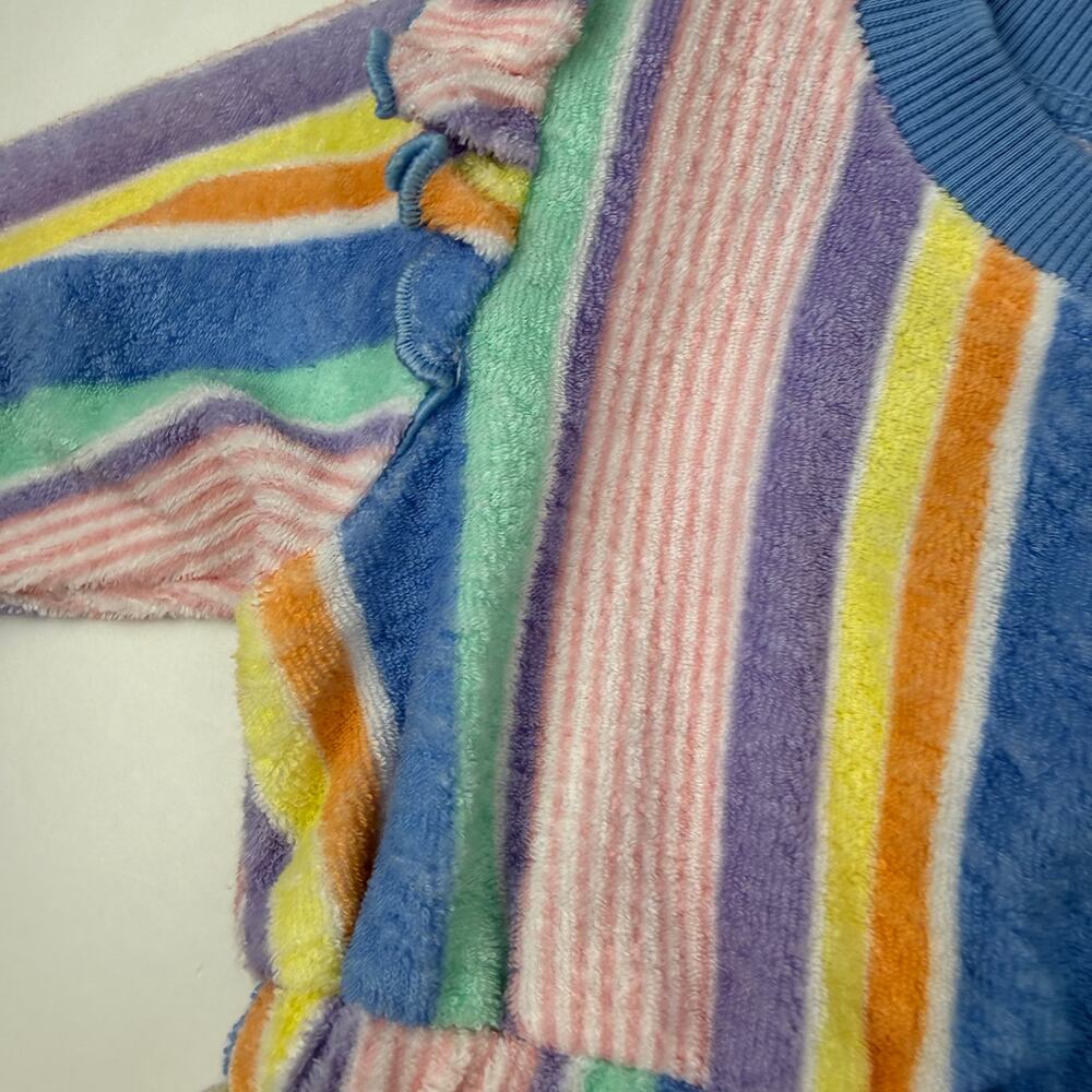 RuffleButts Pastel Striped Terry Coverup Dress - Picture 3 of 5